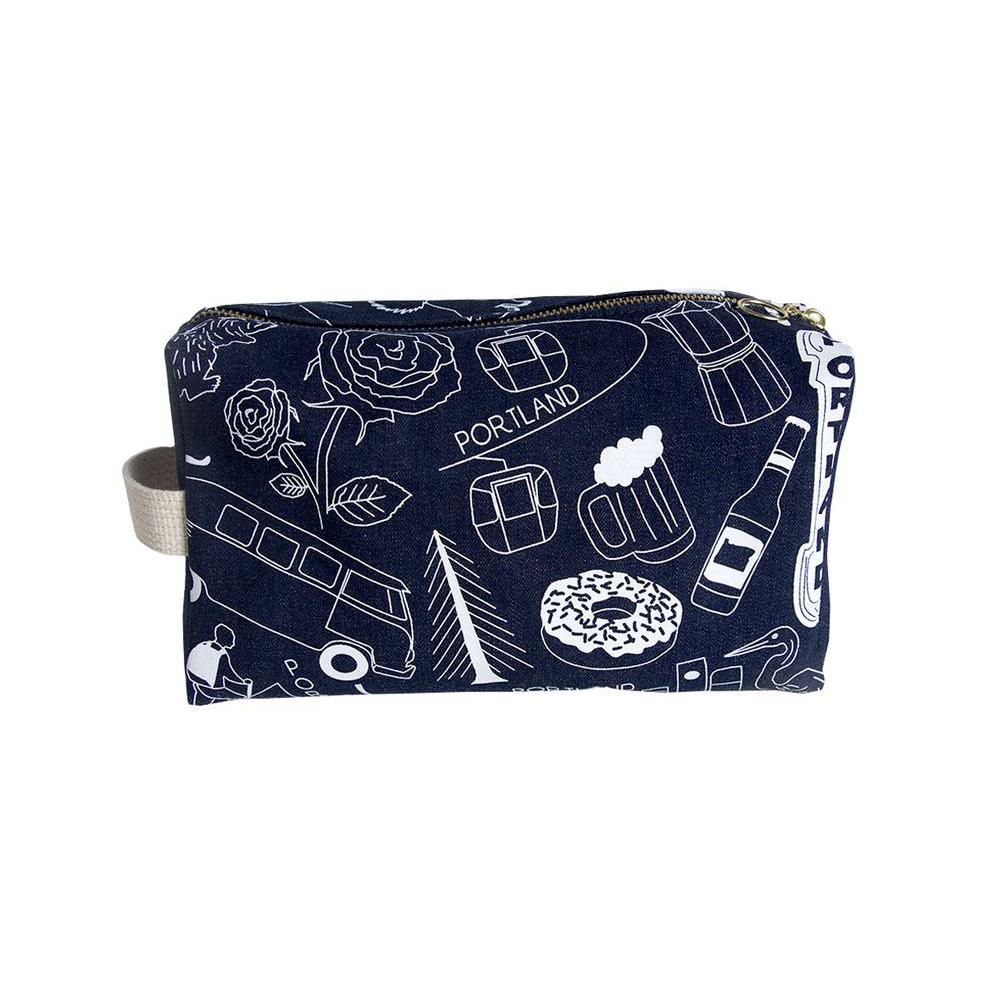 Portland, Blue, Personal Care, Art & School, Maptote, Dopp Kit, Denim, 760740